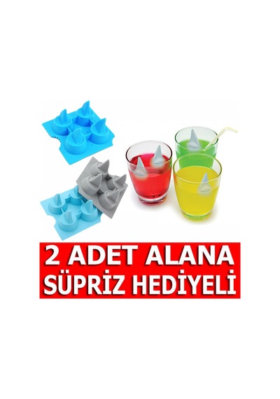 Shark Fin Köpekbalığı Buz Kalıbı Buzdolabı Parti Kadeh Buzluk Çok Renkli