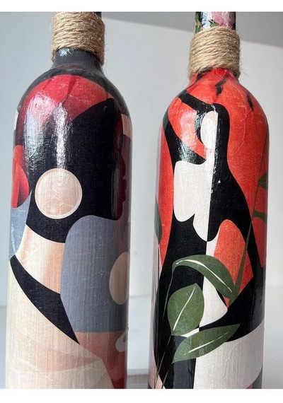 Yerli Kadın Desenli Yağdanlık Seti, Sosluk Ve Sirkelik Seti, 750 Ml Zeytinyağı Sıvıyağ Şişesi Set Çok Renkli