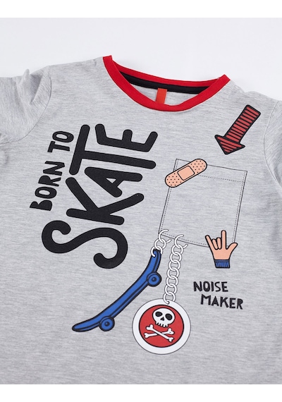 Born to Skate Erkek Çocuk T-shirt Kapri Şort Takım