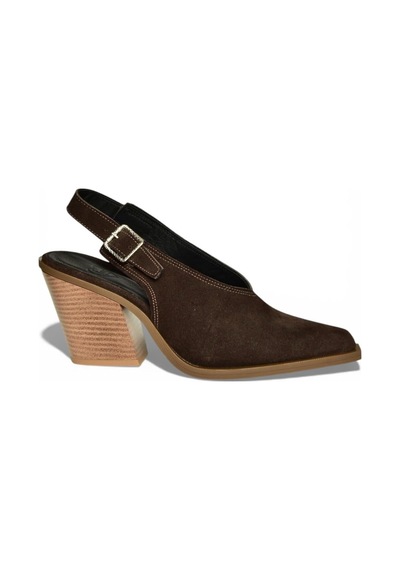 Fox Shoes U654304202 Kahverengi Hakiki Deri Süet Western Topuklu Ayakkabı