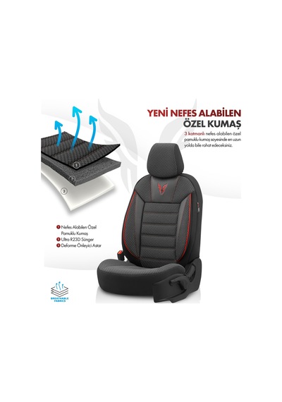 Toro Design Ortopedik Ekstra Destekli Oto Koltuk Kılıfı Özel Pamu