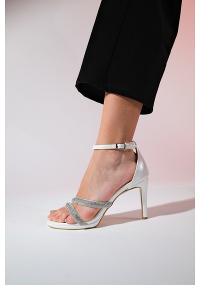 Luvishoes Laredo Sedef Cilt Taşlı Kadın Platform Topuklu Abiye Ayakkabı Sedef