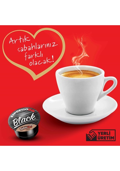 Espressomm® Tchibo Cafissimo Makineleri İle Uyumlu Black Kapsül Kahve 5 x 10'lu