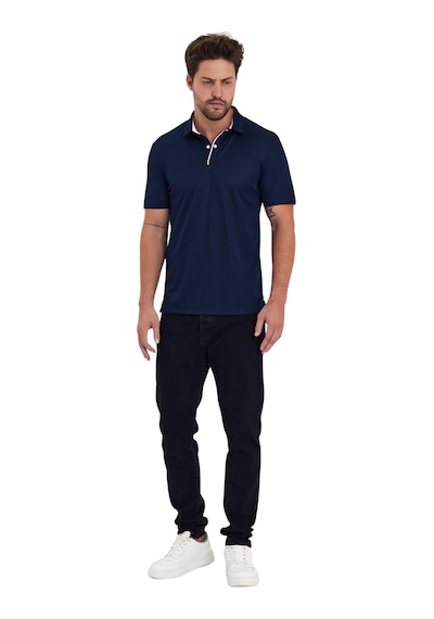 Erkek Kısa Kol Polyester Polo Yaka Fonksiyonel Tişört Dark Navy Lacivert