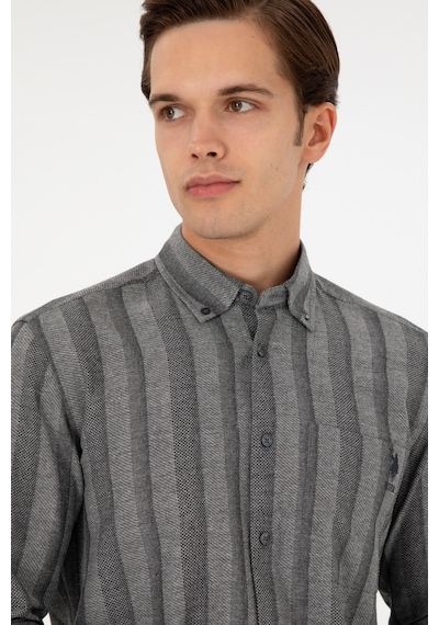 U.s. Polo Assn. Erkek Gri Gömlek Desenli 50293467-vr024 Gri