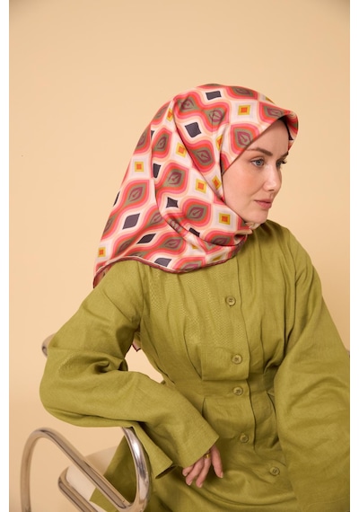 Silk Home Twill İpek Eşarp 11470-23 Yeşil, Mercan, Antrasit, Pembe, Asit, Beyaz
