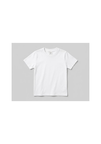 Hafico Erkek / Kız Çocuk Düz Basic T-shirt %100 Pamuklu Bisiklet Yaka Beyaz