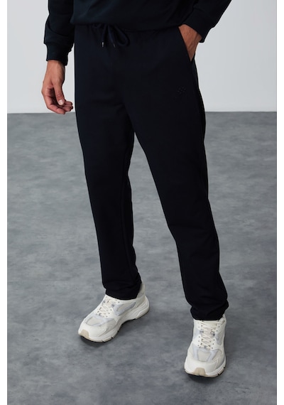 Tommy Life Lacivert Bağcıklı Cepli Standart Kalıp Klasik Paça Erkek Eşofman Alt - 84682 Lacivert