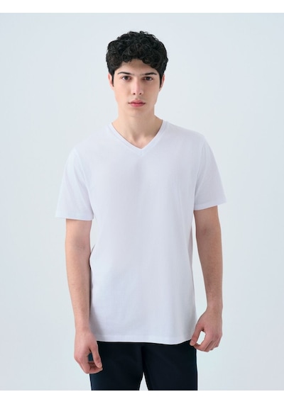 LOFT Regular Fit Erkek Tshirt K.kol Lf2029279 Q1.v1 Beyaz