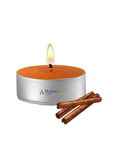 10 Lu Tarçın Kokulu Kahve Rengi Tealight Mum Kahverengi