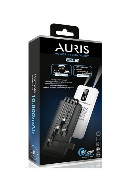 Auris Ars-kp17 Dahili Çoklu Kablolu Powerbank 10000 Mah Diğer