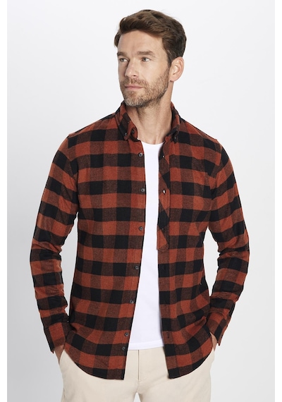 Tudors Erkek Slim Fit Dar Kesim Oduncu Düğmeli Yaka Kareli Kışlık Gömlek-32269 Çok Renkli Tudors Erkek Slim Fit Dar Kesim Oduncu Düğmeli Yaka Kareli Kışlık Gömlek-32269 Çok Renkli
