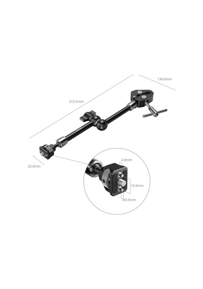 Smallrig 5311 Yengeç Şekilli Kelepçeli Sihirli Kol 11'' Siyah