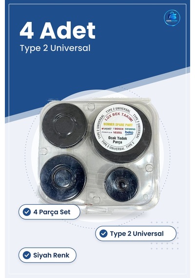 Lüks Ocak Bek Takımı Type 2 Universal 4 Adet Siyah Gaz Ocağı Beya