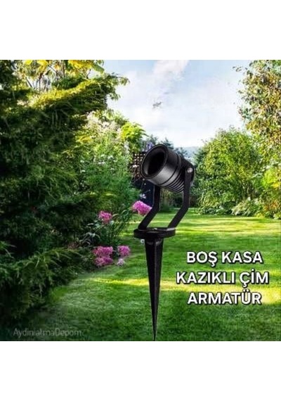 Alüminyum Gövde Gu10 Duy Kazıklı Ve Duvar Konsollu Bahçe, Çiçek, Peyzaj, Ağaç Armatürü Ampul Hariç Siyah