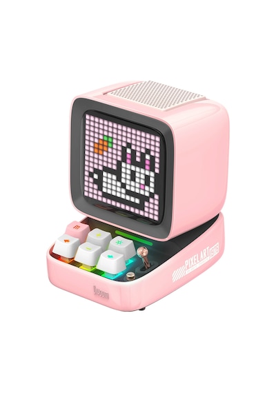 Divoom Ditoo Pro Pembe Piksel LED Ekranlı Uygulama Kontrollü Akıllı Bluetooth Hoparlör