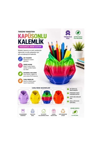 3d Yapımı Renkli Kalemlik Çok Renkli - 932359506 Çok Renkli