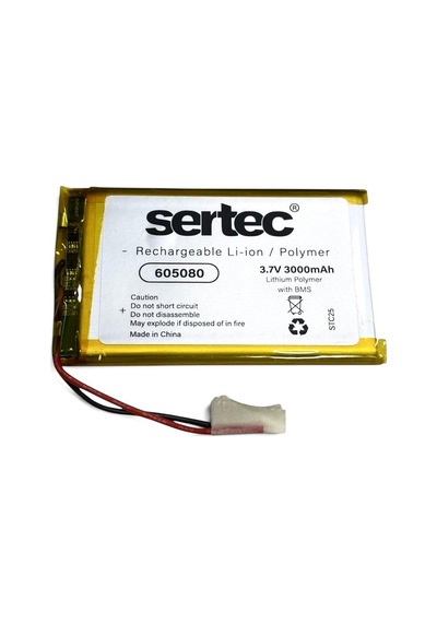 Sertec 605080 3.7v 3000mah Lithium Polymer Pil - Bms Devreli