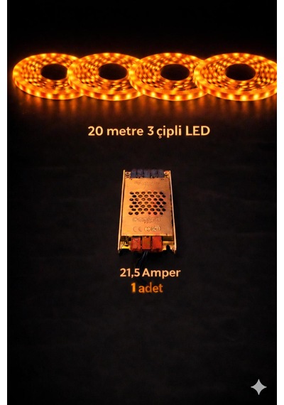 3 Çipli 20 Metre Let + Trafo Amber