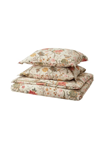 Ikea Nasselklocka Çift Kişilik Nevresim Takımı 220 X 240 Cm Açık Gri - Açık Bej Çok Renkli
