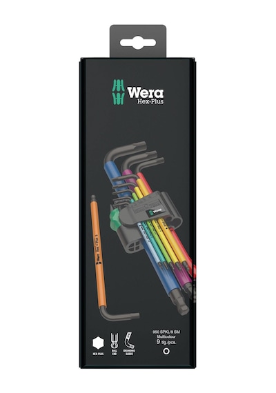 Wera 05073593001 950/9 Hex-Plus Milticolor 1 SB Çok Renkli Allen Anahtar Takımı 9 Parça