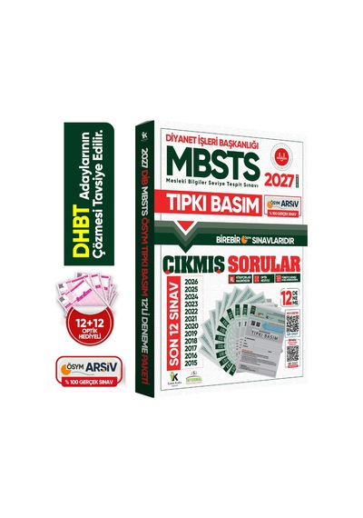 2026 DİB-MBSTS ÖSYM Çıkmış Soru Tıpkı Basım 12li Kitapçık Türkiye Geneli Deneme Paketi