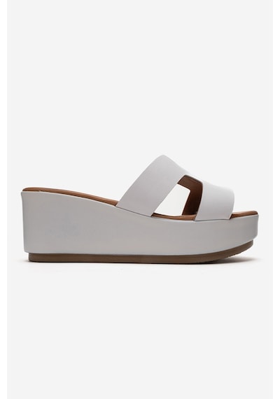 Luvishoes Luvi Shoes Lıa Beyaz Cilt Hakiki Deri Kadın Dolgu Topuklu Terlik Beyaz