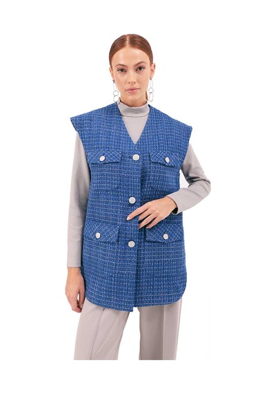 Aker 23aw09038111 Küçük Beden Yelek 23aw09038111 050 Saks Saks Mavi