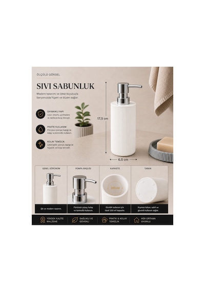 5 Li Banyo Seti Çizgili Tasarım 6,25 L Çöp Kovası + Wc Fırçası + Sıvı Sabunluk + Diş Fırçalık + Katı Sabunluk Modern Banyo Aksesuar Seti Beyaz 5 Li Banyo Seti Çizgili Tasarım 6,25 L Çöp Kovası + Wc Fırçası + Sıvı Sabunluk + Diş Fırçalık + Katı Sabunluk Modern Banyo Aksesuar Seti Beyaz