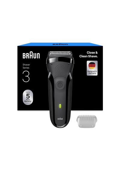 Braun Series 3 Erkek Elektrikli Tıraş Makinesi - 3 Esnek Bıçaklı Tıraş Makinesi, 30 Dakika Pil Ömrü, Erkekler İçin Kuru Tıraş Makinesi - 300'ler, Gri Braun Series 3 Erkek Elektrikli Tıraş Makinesi - 3 Esnek Bıçaklı Tıraş Makinesi, 30 Dakika Pil Ömrü, Erkekler İçin Kuru Tıraş Makinesi - 300'ler, Gri