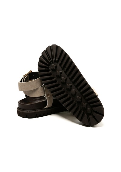 Terlik Kadın Zaha Embossed G106324 Genuins Leathertaupe Leathertaupe