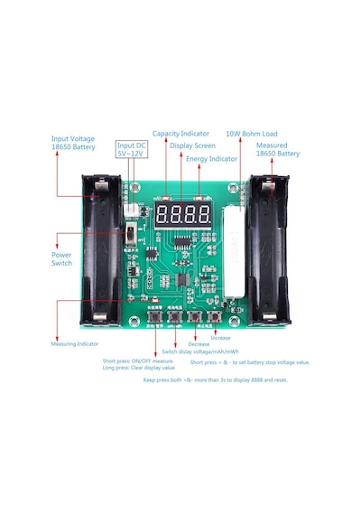 Xh-m240 18650 Lityum-iyon Pil Kapasite Ve Deşarj Enerji Test Cihazı