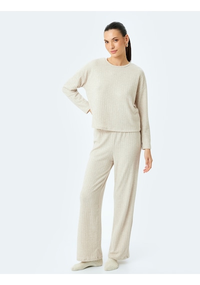 Koton Rahat Kalıp Yumuşak Dokulu Bol Paça Pijama Altı Bej Melanj 5wlk40313mk Bej Melanj Koton Rahat Kalıp Yumuşak Dokulu Bol Paça Pijama Altı Bej Melanj 5wlk40313mk Bej Melanj