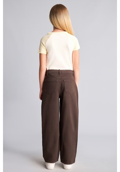 Defacto Baggy Fit Düz Paça Gabardin Pantolon Kız Çocuk I1699a826aubn335 Kahve-bn335