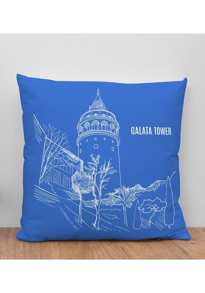 Bk Gift İstanbul Tasarımlı Mavi Kırlent Yastık, Arkadaşa Hediye, Ev Dekorasyonu, Ev Hediyesi-6