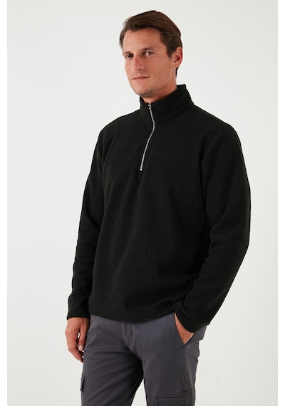 Buratti Slim Fit Dik Yaka Kışlık Şardonlu Erkek Polar 5906053 Siyah