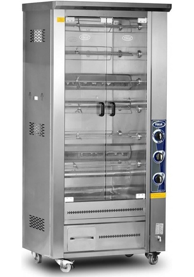 Pimak Çift li Lavtaşlı Piliç Makinesi 12 Şiş 48 Piliç Tüplü