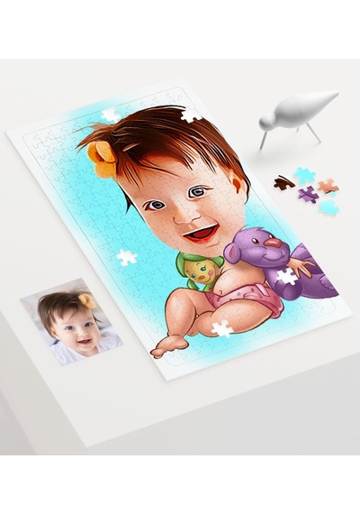 Kişiye Özel Bebek Karikatür 240 Parça A3 Puzzle - 2
