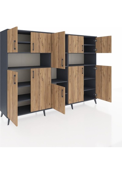 Hyperion Dolap 14 Raflı 10 Kapaklı 220x44x163 Antrasit-çam/antras Antrasit-çam/antrasit Hyperion Dolap 14 Raflı 10 Kapaklı 220x44x163 Antrasit-çam/antras Antrasit-çam/antrasit