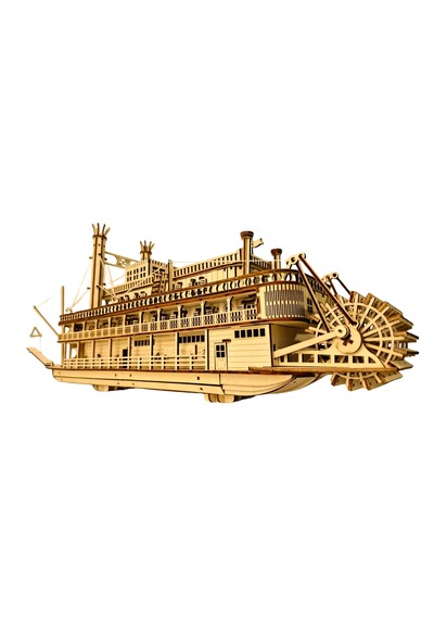 Nehir Gemisi Ahşap Maket Seti Dıy 3d Puzzle Mississippi Buharlı Gemi Koleksiyoner Modeli 713 Parça