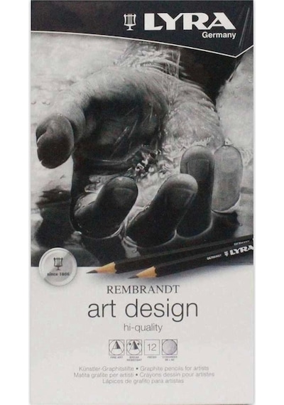 Supertrend Rembrandt Art Design Profesyonel Dereceli Kalem Karakalem Eskiz Çizim Seti 12'li Metal Ku Karışık