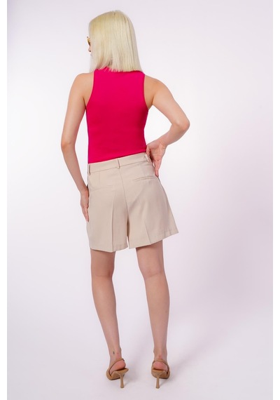 Seeh Bej Basic Kadın Şort Sh246