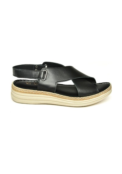 Fox Shoes U555240503 Siyah Hakiki Deri Kadın Sandalet Siyah-hakiki Deri Siyah
