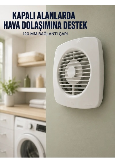 Banyo Wc Mutfak Aspiratörü 16 W 120 Mm Havalandırma Ve Hava Tahliye Fanı