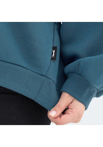 Slazenger VIA Kadın Oversıze Petrol Sweatshirt