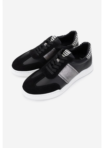 Valmenti Kadın Hakiki Deri Sneakers & Spor Ayakkabı 1115 2906 Bn Ayk Y25 Syh Suet/syh Dr/ant Kroko Siyah