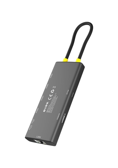 Tr Sw-u709 9 İn 1 Gri Metal 4k 60hz Hdmı 100w Pd, Rj45 Gigabit, 3xusb 3.2, Sd/tf Type C Hub Adaptör
