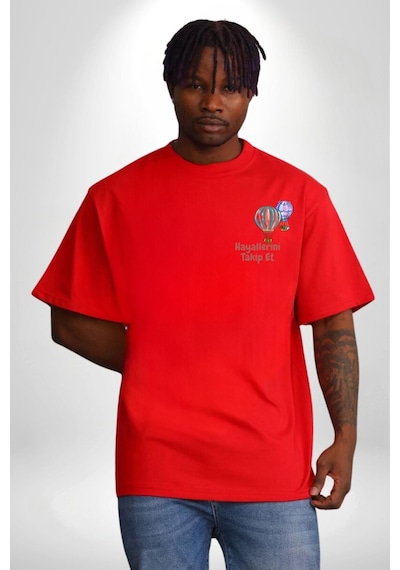 Uçan Hayaller Gökyüzünde Melek Kanatları Kırmızı Oversize Unisex Ön Ve Sırt Baskılı Tişört Kırmızı Uçan Hayaller Gökyüzünde Melek Kanatları Kırmızı Oversize Unisex Ön Ve Sırt Baskılı Tişört Kırmızı