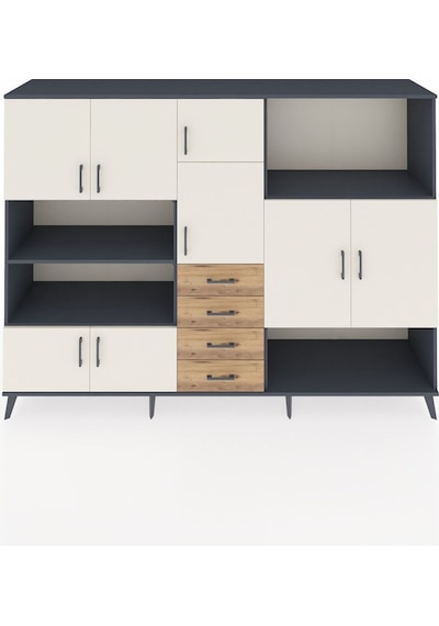 Hyperion Dolap 10 Raflı 4 Çekmeceli 8 Kapaklı 220x44x163 Antrasit Antrasit-aytaşı/çam Hyperion Dolap 10 Raflı 4 Çekmeceli 8 Kapaklı 220x44x163 Antrasit Antrasit-aytaşı/çam