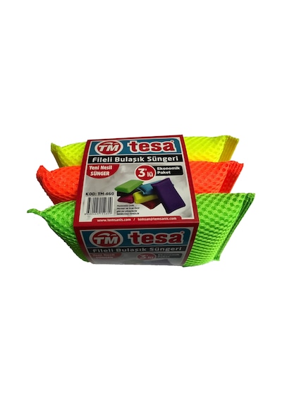Tesa TM-460 Fileli Bulaşık Süngeri 3'lü
